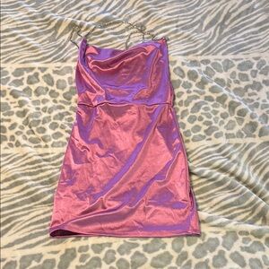 Elegant Pink Satin Dress